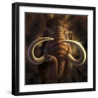 Full on View of a Woolly Mammoth-null-Framed Art Print