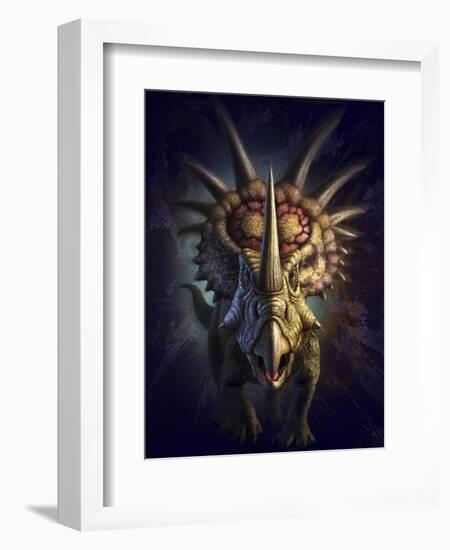 Full on View of the Horned Dinosaur, Styracosaurus-null-Framed Art Print