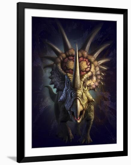 Full on View of the Horned Dinosaur, Styracosaurus-null-Framed Art Print