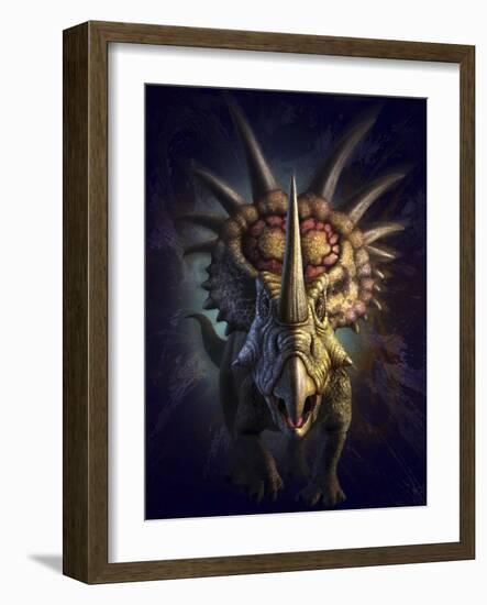 Full on View of the Horned Dinosaur, Styracosaurus-null-Framed Art Print