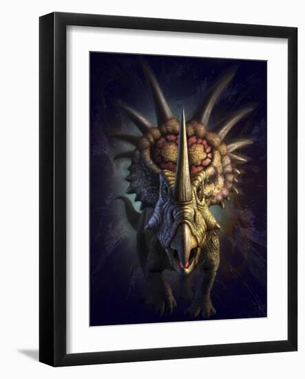 Full on View of the Horned Dinosaur, Styracosaurus-null-Framed Art Print