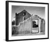 Full side view of entrance with gate to the right, Church, Taos Pueblo National Historic Landmark, -Ansel Adams-Framed Art Print