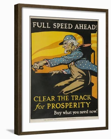 Full Spead Ahead, Clear the Tracks for Prosperity-David Pollack-Framed Giclee Print