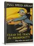 Full Spead Ahead, Clear the Tracks for Prosperity-David Pollack-Stretched Canvas