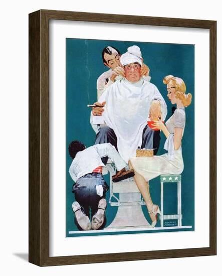 "Full Treatment", May 18,1940-Norman Rockwell-Framed Giclee Print