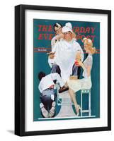 "Full Treatment" Saturday Evening Post Cover, May 18,1940-Norman Rockwell-Framed Giclee Print