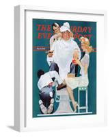 "Full Treatment" Saturday Evening Post Cover, May 18,1940-Norman Rockwell-Framed Premium Giclee Print