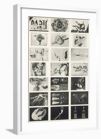 Full Undivided Sheet of the First Series of 21 Surrealist Picture Postcards, 1937-Georges Hugnet-Framed Giclee Print