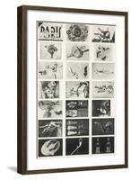 Full Undivided Sheet of the First Series of 21 Surrealist Picture Postcards, 1937-Georges Hugnet-Framed Giclee Print