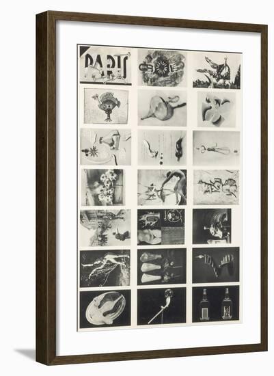 Full Undivided Sheet of the First Series of 21 Surrealist Picture Postcards, 1937-Georges Hugnet-Framed Giclee Print