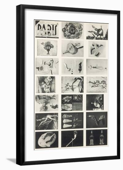 Full Undivided Sheet of the First Series of 21 Surrealist Picture Postcards, 1937-Georges Hugnet-Framed Giclee Print