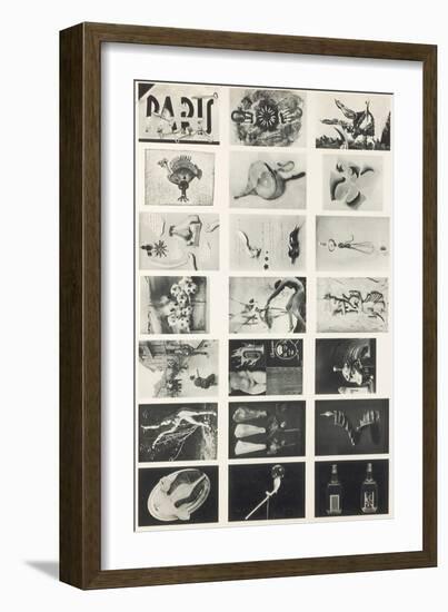 Full Undivided Sheet of the First Series of 21 Surrealist Picture Postcards, 1937-Georges Hugnet-Framed Giclee Print