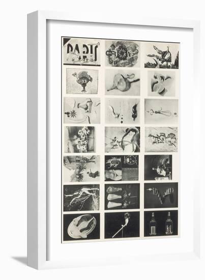 Full Undivided Sheet of the First Series of 21 Surrealist Picture Postcards, 1937-Georges Hugnet-Framed Giclee Print