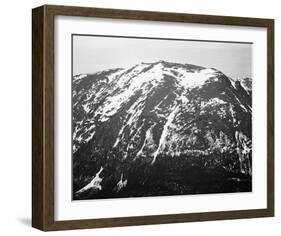 Full view of barren mountain side with snow, in Rocky Mountain National Park, Colorado, ca. 1941-19-Ansel Adams-Framed Art Print
