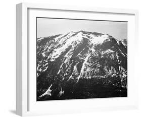 Full view of barren mountain side with snow, in Rocky Mountain National Park, Colorado, ca. 1941-19-Ansel Adams-Framed Art Print