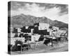 Full view of city, mountains in background, Taos Pueblo National Historic Landmark, New Mexico, 194-Ansel Adams-Stretched Canvas