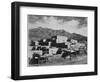 Full View Of City Mountains In Bkgd "Taos Pueblo National Historic Landmark New Mexico 1941"-Ansel Adams-Framed Art Print