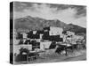 Full View Of City Mountains In Bkgd "Taos Pueblo National Historic Landmark New Mexico 1941"-Ansel Adams-Stretched Canvas