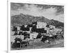 Full View Of City Mountains In Bkgd "Taos Pueblo National Historic Landmark New Mexico 1941"-Ansel Adams-Framed Art Print