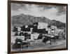 Full View Of City Mountains In Bkgd "Taos Pueblo National Historic Landmark New Mexico 1941"-Ansel Adams-Framed Art Print