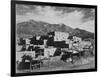 Full View Of City Mountains In Bkgd "Taos Pueblo National Historic Landmark New Mexico 1941"-Ansel Adams-Framed Art Print