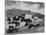 Full View Of City Mountains In Bkgd "Taos Pueblo National Historic Landmark New Mexico 1941"-Ansel Adams-Stretched Canvas