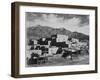 Full View Of City Mountains In Bkgd "Taos Pueblo National Historic Landmark New Mexico 1941"-Ansel Adams-Framed Art Print