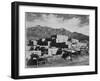 Full View Of City Mountains In Bkgd "Taos Pueblo National Historic Landmark New Mexico 1941"-Ansel Adams-Framed Art Print