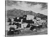 Full View Of City Mountains In Bkgd "Taos Pueblo National Historic Landmark New Mexico 1941"-Ansel Adams-Stretched Canvas