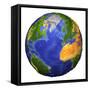 Full View of the Earth Showing Topographic Data-Stocktrek Images-Framed Stretched Canvas