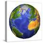 Full View of the Earth Showing Topographic Data-Stocktrek Images-Stretched Canvas