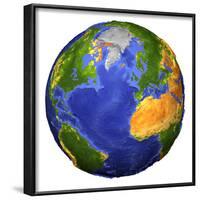 Full View of the Earth Showing Topographic Data-Stocktrek Images-Framed Photographic Print