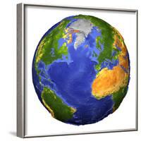 Full View of the Earth Showing Topographic Data-Stocktrek Images-Framed Photographic Print