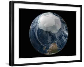 Full View of the Earth with the Full Antarctic Region Visible-Stocktrek Images-Framed Photographic Print