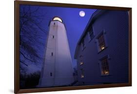 Full Winter Moon At Sandy Hook Lighthouse-George Oze-Framed Photographic Print