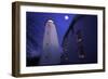 Full Winter Moon At Sandy Hook Lighthouse-George Oze-Framed Photographic Print