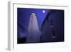 Full Winter Moon At Sandy Hook Lighthouse-George Oze-Framed Photographic Print