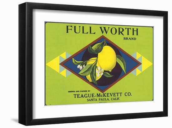 Full Worth Brand Citrus, California-null-Framed Art Print