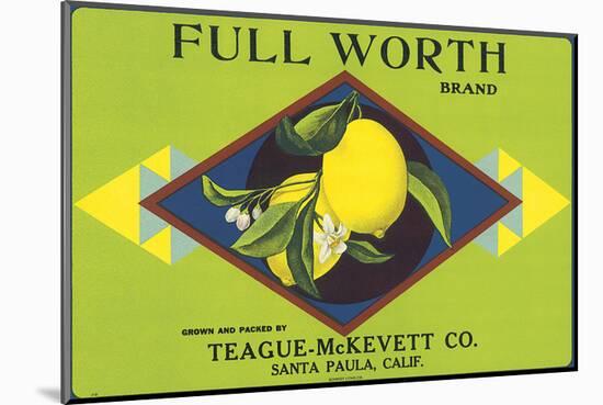Full Worth Brand Citrus, California-null-Mounted Art Print
