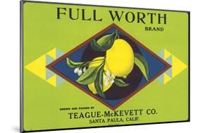 Full Worth Brand Citrus, California-null-Mounted Art Print