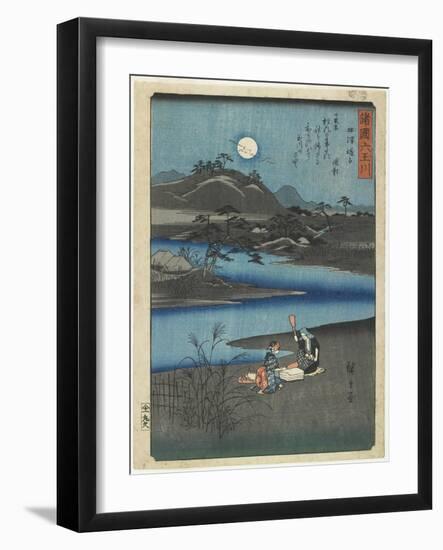 Fulling Cloth in Settsu Province, November 1857-Utagawa Hiroshige-Framed Giclee Print