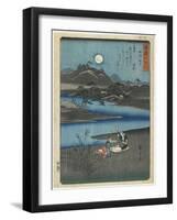 Fulling Cloth in Settsu Province, November 1857-Utagawa Hiroshige-Framed Giclee Print