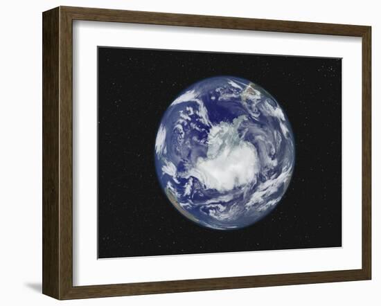 Fully Lit Full Disk Image Centered on the South Pole-Stocktrek Images-Framed Premium Photographic Print