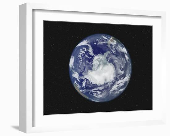 Fully Lit Full Disk Image Centered on the South Pole-Stocktrek Images-Framed Premium Photographic Print