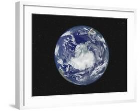 Fully Lit Full Disk Image Centered on the South Pole-Stocktrek Images-Framed Photographic Print