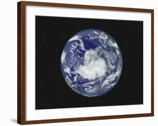 Fully Lit Full Disk Image Centered on the South Pole-Stocktrek Images-Framed Photographic Print
