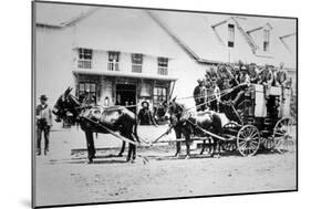 Fully-Loaded Stagecoach of the Old West, C.1885 (B/W Photograph)-American Photographer-Mounted Giclee Print