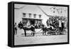 Fully-Loaded Stagecoach of the Old West, C.1885 (B/W Photograph)-American Photographer-Framed Stretched Canvas