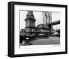 Fulton Ferry and Brooklyn Bridge, c.1885-null-Framed Art Print