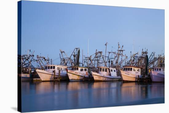 Fulton Harbor and oyster boats-Larry Ditto-Stretched Canvas